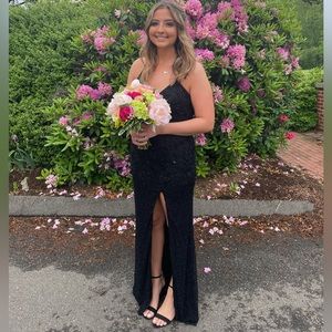 Black Sequin Prom Dress